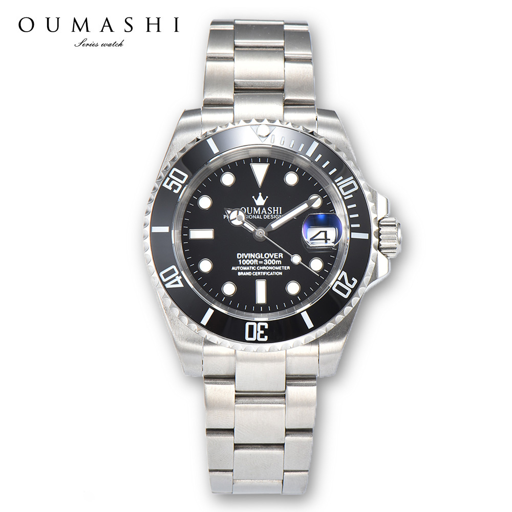 Stainless Bracelet Diver - Zegarek 40mm Automatyczny zegarek mechaniczny Stal