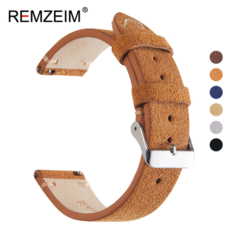 Suede Strap Watch - Vintage ręcznie robiony miękki pasek do