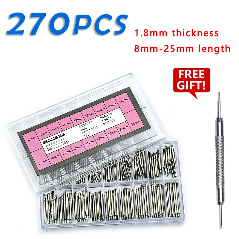 Spring Bar Tool Set - 270 szt./zestaw sprężynowych prętów ze stali